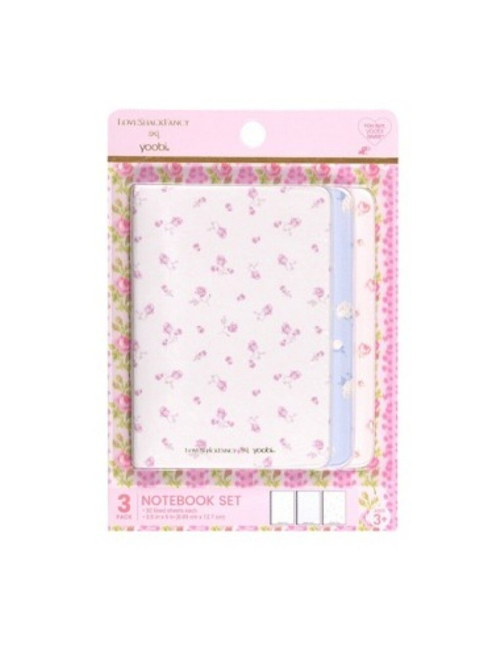 NWT LoveShackFancy x Target Yoobi 3-Pack Mini Journal Notebook Set Floral HTF